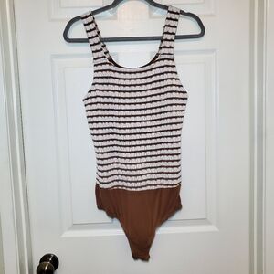 Torrid Bodysuit Womens SIze 00 Knit Scoop Neck Textured Tank Top Stretch